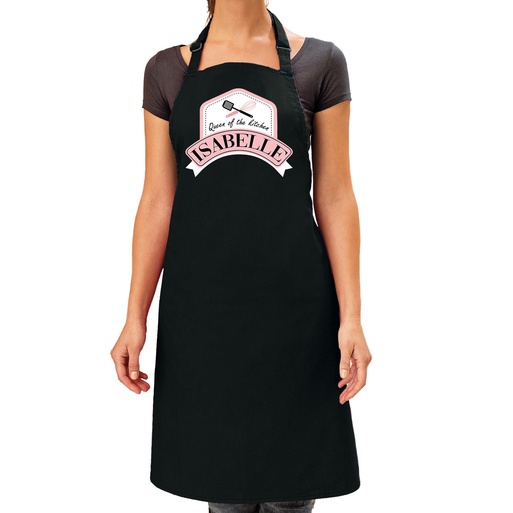 Queen of the kitchen Isabelle keukenschort/ barbecue schort zwart voor dames Top Merken Winkel